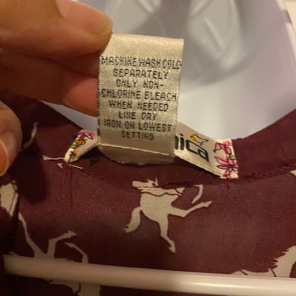 Mimi Chica Horse Pattern Dress Brick Red Size Small - Picture 8 of 8